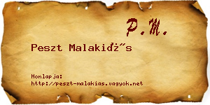 Peszt Malakiás névjegykártya